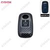 Carbon Fiber Remote Car Key Fob Cover Case Shell Holder Protector For Toyota Yaris Ativ Raize Veloz Avanza Rush Perodua Daihatsu