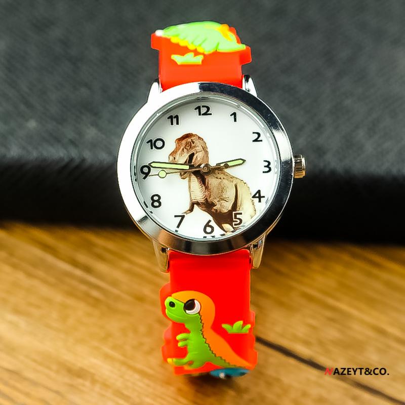 Cute 3D Dinosaur Waterproof Kids' Quartz Watch – Korean Style T-Rex Wristwatch for Kindergarten Boys