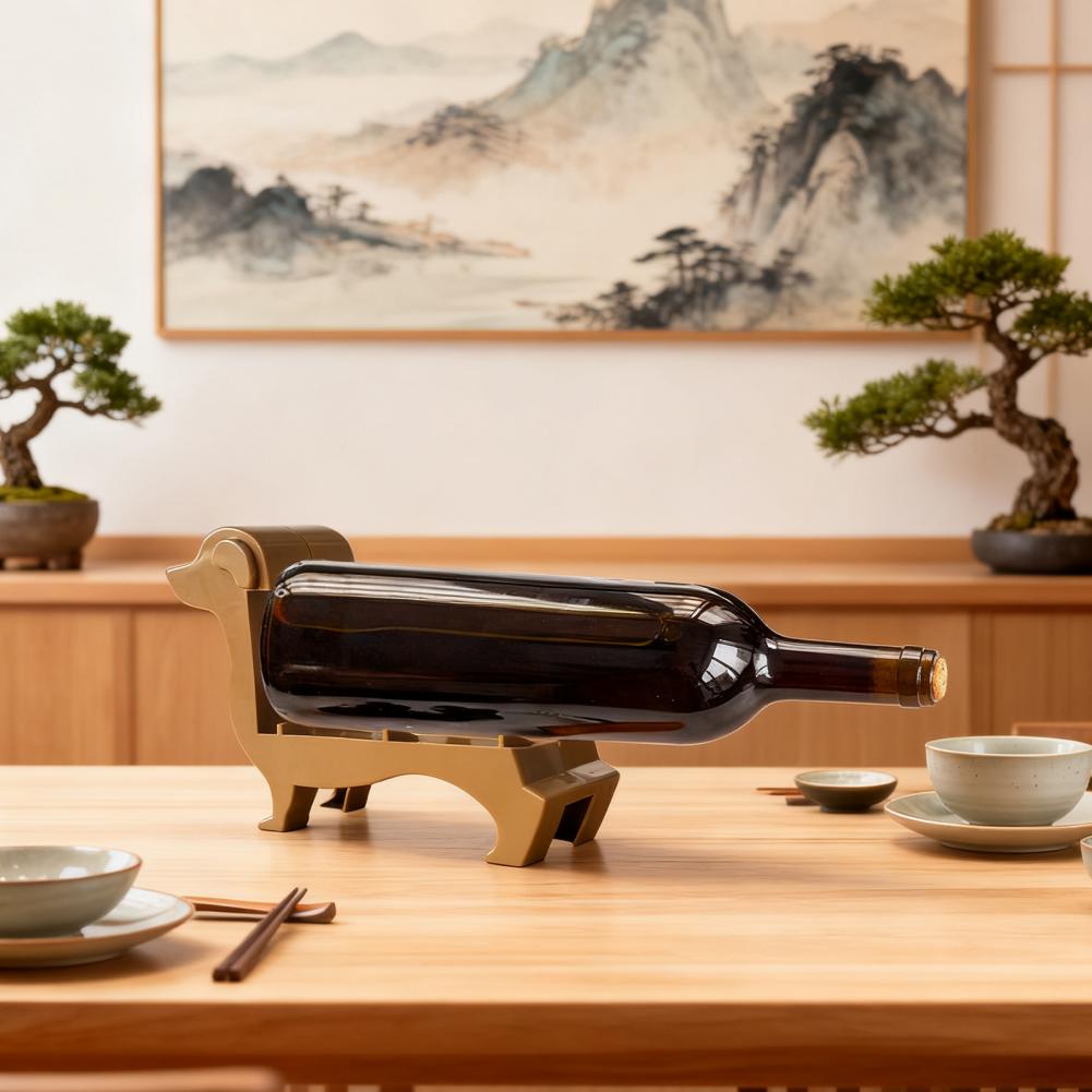 Wine Bottle Rack Dachshund Wine Bottle Holder Unique Dog-shaped Beer Display Stand for Home Kitchen Bar Dining Table Decor