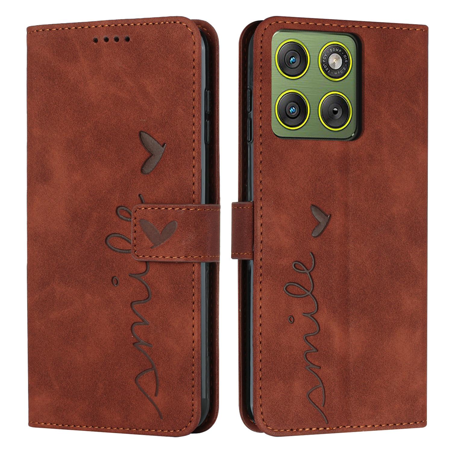 For Motorola Edge 70 5G Stand Case PU Leather Phone Cover Imprinted Heart Pattern