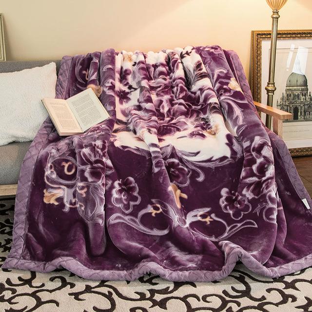 Coperta Raschel di Visone a Doppio Strato 4,5 kg Dimensione Queen Pelliccia Sintetica Ponderata Soffice Calda Coperta da Divano Super Morbida Coperta da Letto Primavera Inverno