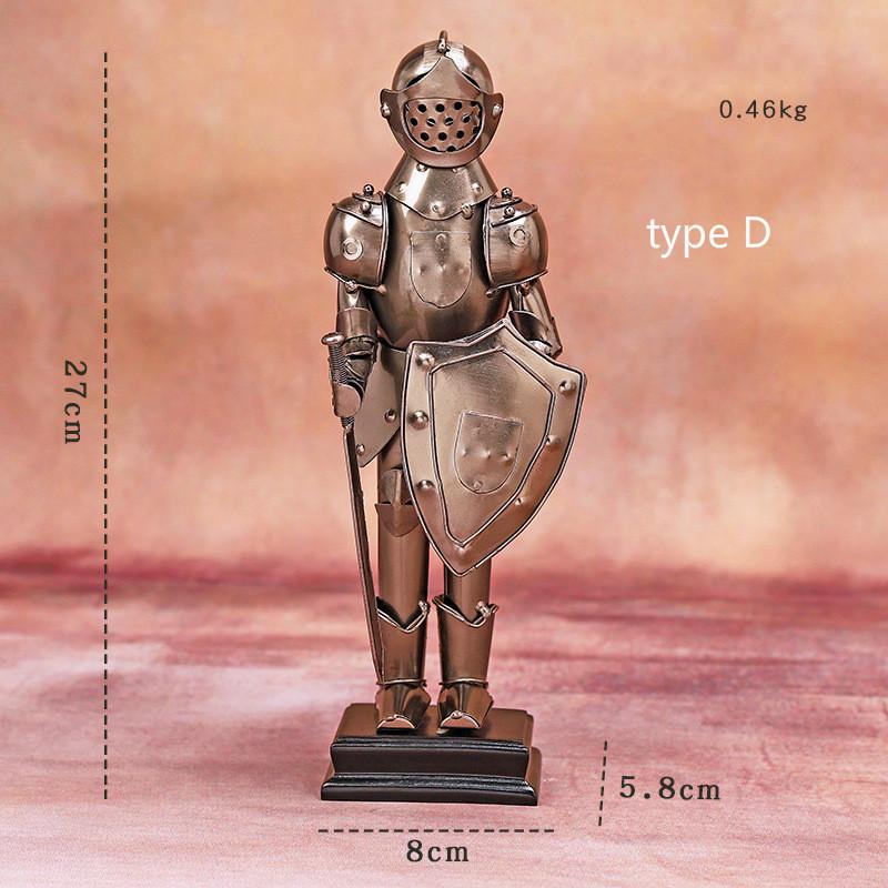 Nordic Wind Metal Spartan Warrior Ornament Creative Home Table Top Decoration Handicraft Metal Ornament