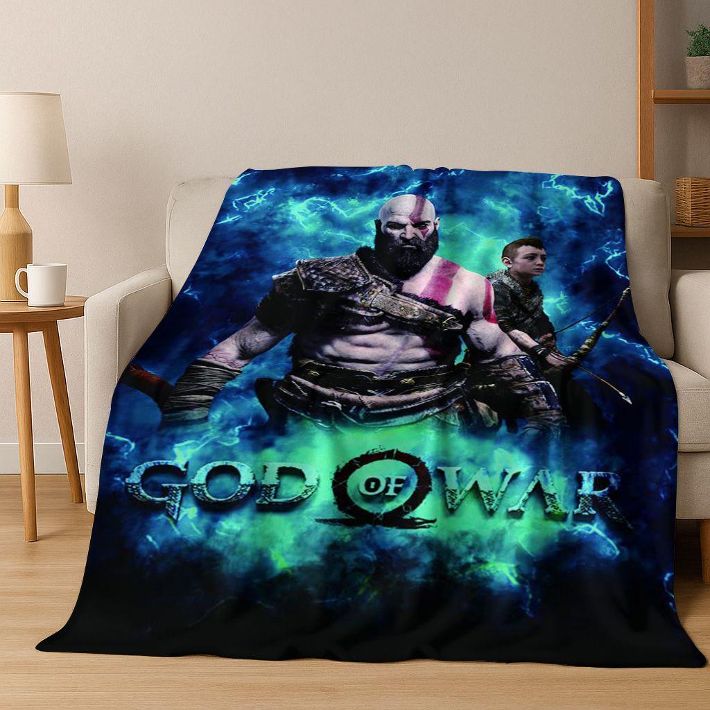 3A Classics God of War Kratos Game Gamer Flannel Blanket,Warm and Cozy Soft Throw Blanket for Home Bedroom Bed Sofa Kid Gift