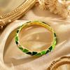 Bracciale Bangle Smalto Gocciolato Fiore Colorato Smalto Bangle Smalto Cloisonné Donna