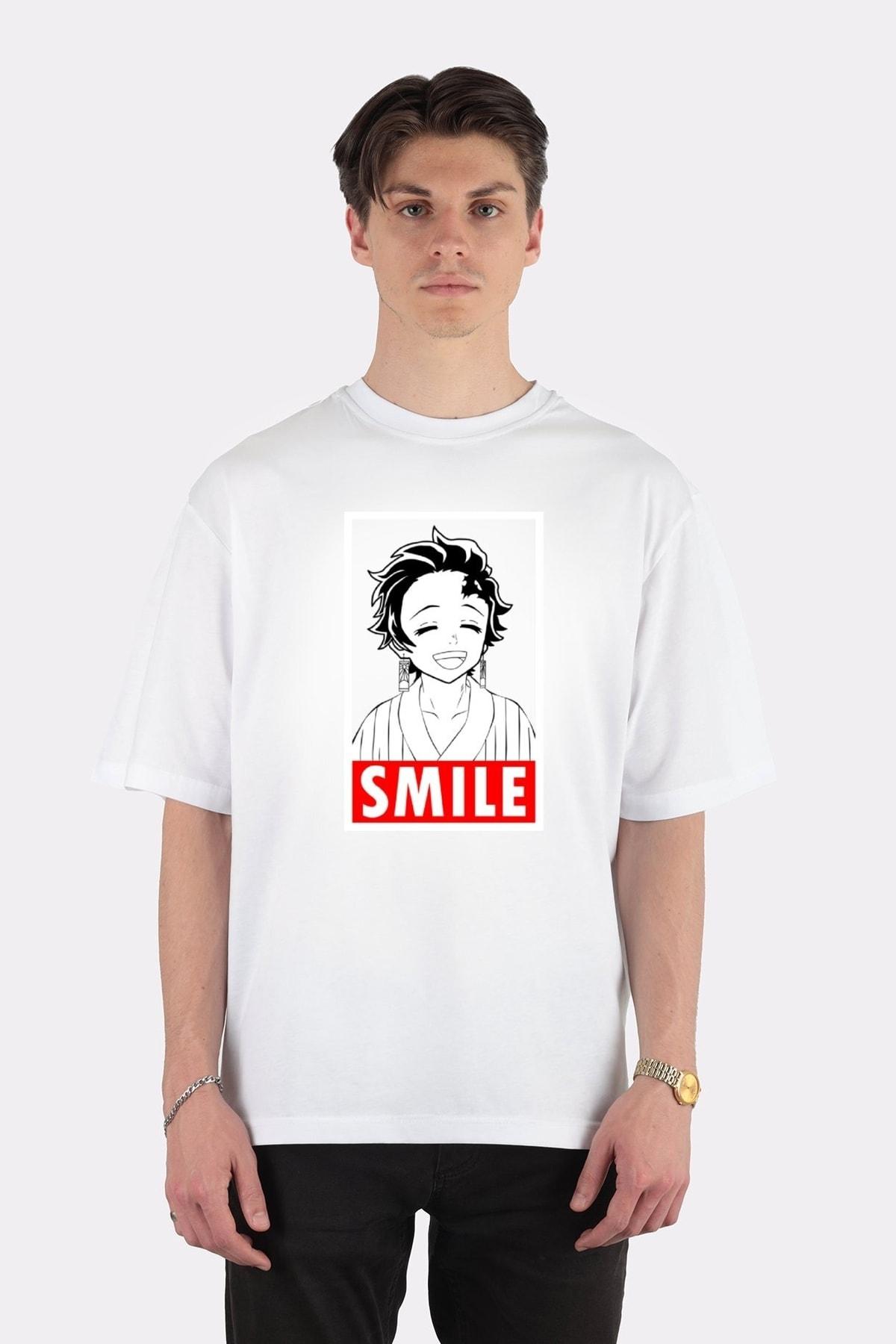 

Unisex White Oversize T-shirt Tanjiro Kamado (smiling)