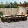 VidaXL Garden Dining Set and Cushions 17 Pcs Brown Rattan 3211785