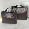 Women's 2026 New Texture Genuine Leather Large Capacity Tote Bag Women's Diagonal Cross Commuter Bow Single Shoulder Handbag