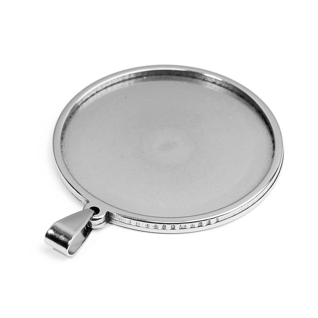 5pcs/lot Fit 20/35/40mm Stainless Steel Pendant Cabochon Cameo Base Tray Bezel Blank For Demo Cabochons Jewelry Making Supplies
