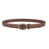 Women's Double-Sided Cowhide Leather Belt - Black, Casual & Versatile for Jeans