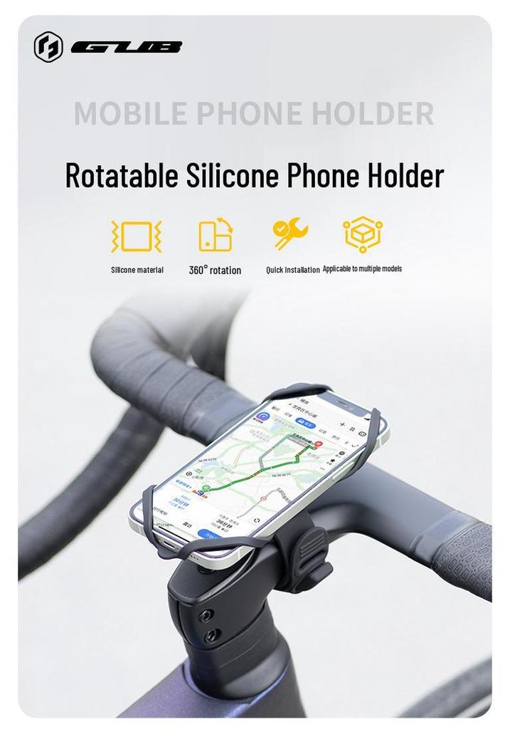 GUB P9 Rotating Bike Phone Mount: Shockproof Silicone Strap Holder for Mountain and Road Bikes
