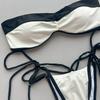 Neue Sexy Bandeau Bikini Sets Badeanzug Für Frauen Sexy Träger-Badebekleidung Weiblich Patchwork Badeanzug Strandbekleidung Schwimmanzug