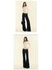 Women's Original Blue Micro-Flare Low-Rise Jeans, Autumn/Winter 2024: Trendy Slimming Wide-Leg Style