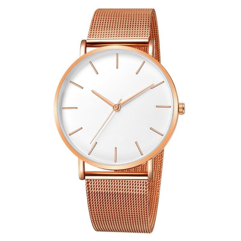 Women Watch Rose Gold Femme Women's Mesh Belt Ultra-thin Fashion Luxury Wrist Watches