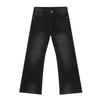 Men's Clothing | High Street American Vibe Vintage micro-pull black and gray washed floor-drape denim trousers