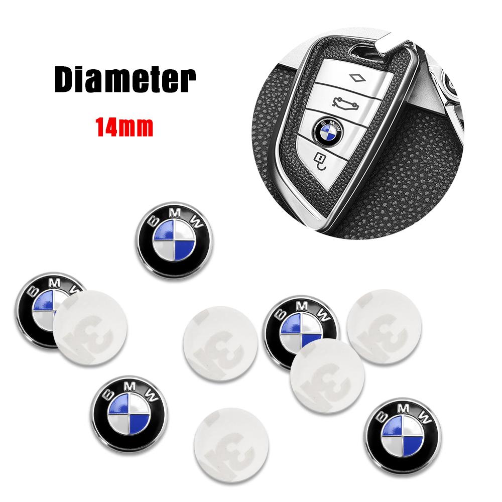 10Pcs 14mm 3D Car Styling Remote Control Key Logo Stickers For BMW M M1 M2 M3 M4 M5 M6 M7 M8 X3 X5 E39 E46 E60 E90 F20 E60 E30