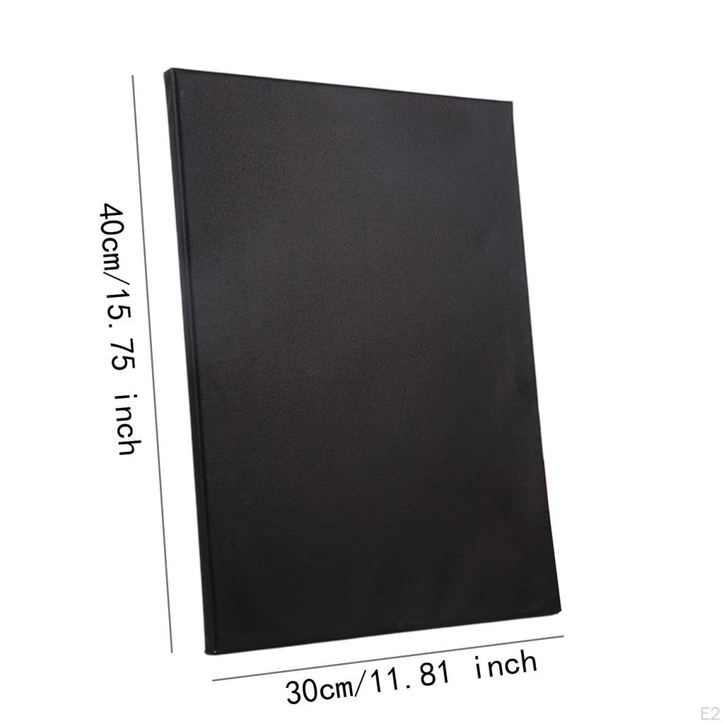 2 Pack Black Canvas Art Supplies with Wooden Frame for Crafts