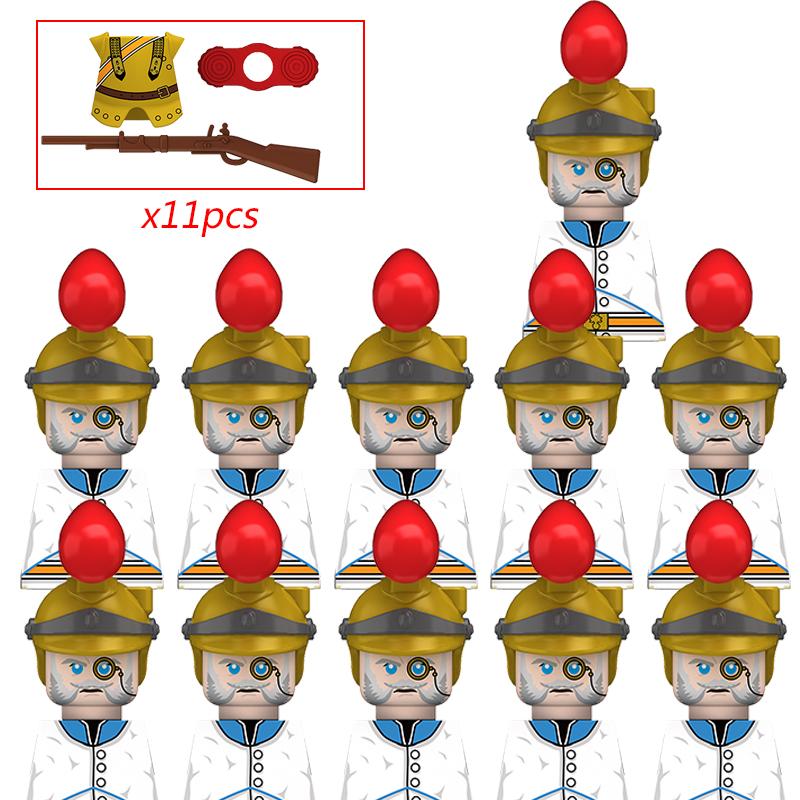 

11 шт. MOC Вторая мировая война Военные Наполеоновские войны Строительные блоки Оружие Солдат армии Нидерландов Средневековый меч Пушка Аксессуары Детский подарок