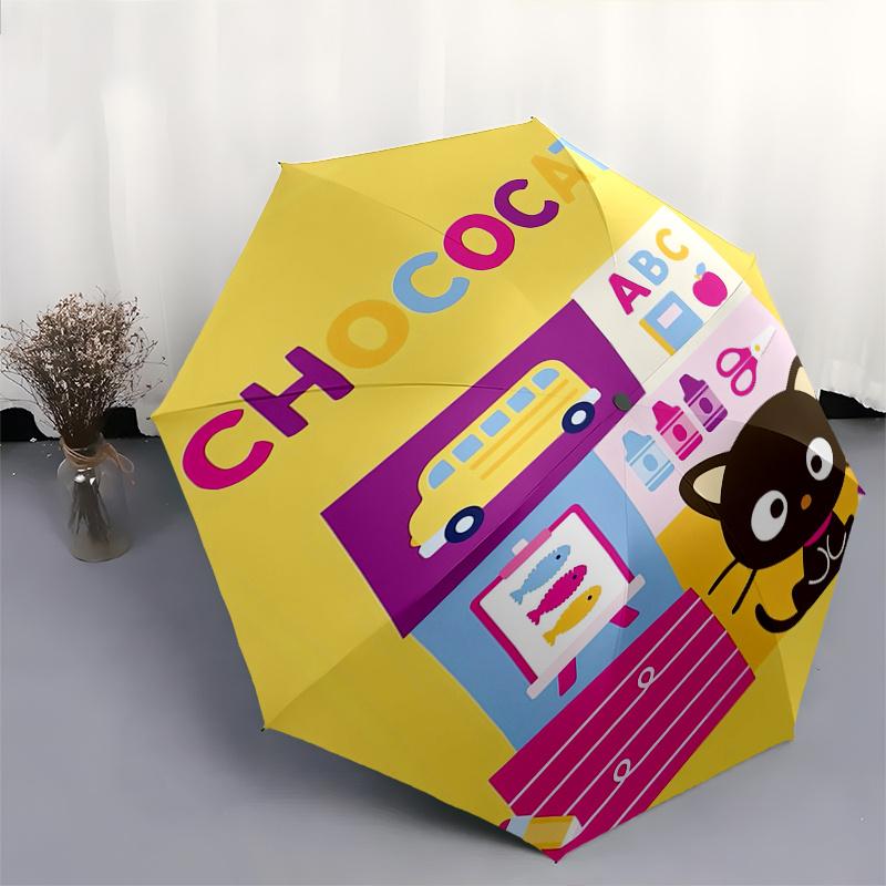 Chococat,Sanrio Automatic Umbrella-Foldable, Durable 8-Bone Design, Compact and Stylish, Great for Camping, Halloween, Christmas, Mother's D