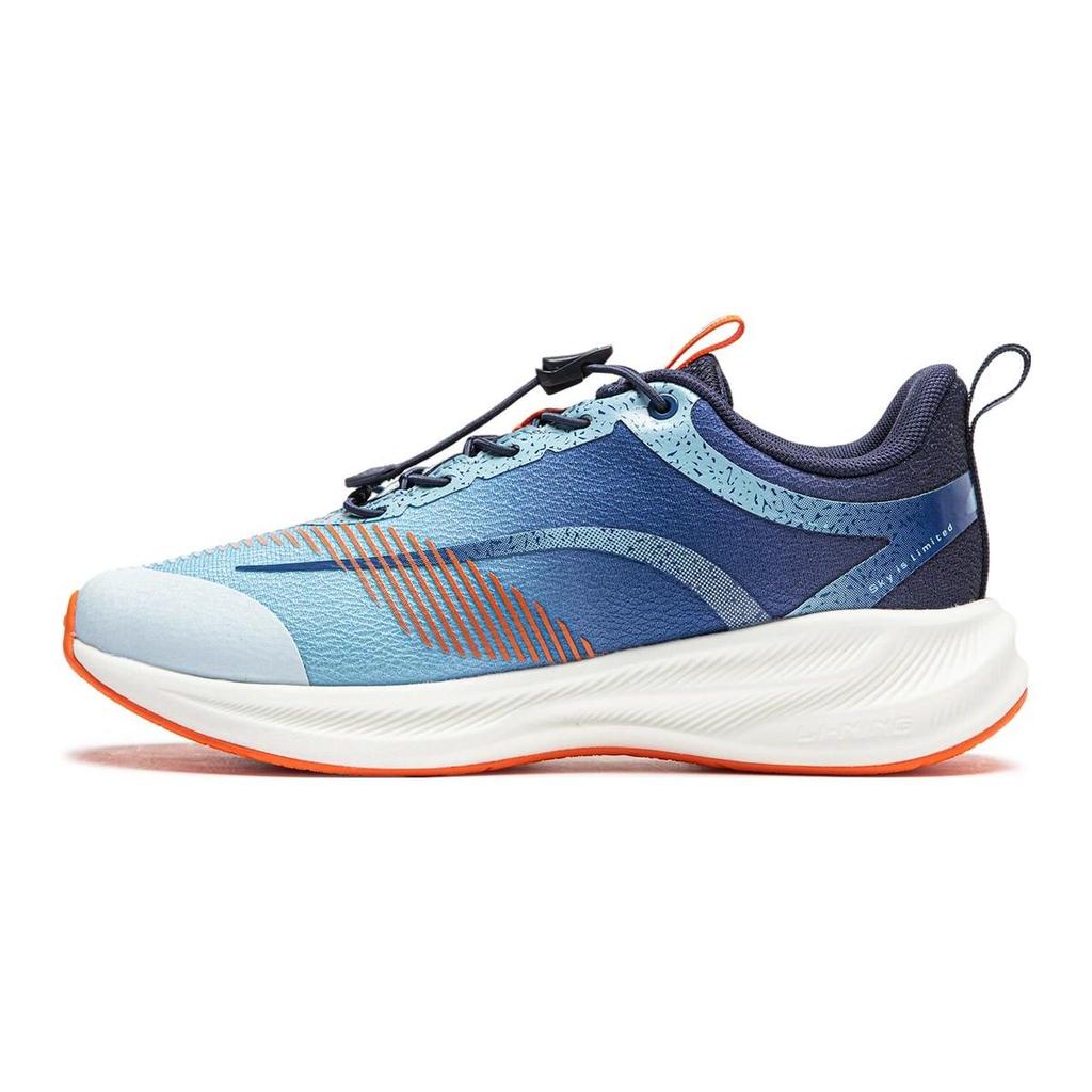 Li Ning Kids Lightweight High Resilience Shock Absorbing Wear Resistant Low Top Running Shoes Kids Running Shoes Sky-Blue YKFT094-5