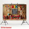 2D Kids Study Room Backdrop Educational Toys and ABC Letters Portrait Studio Background