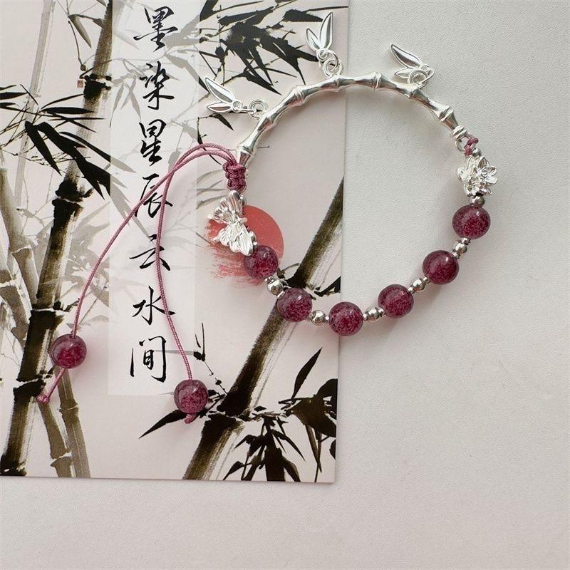 Half bracelet, bamboo butterfly bracelet, women's handmade bracelet, high-value student antique senior bracelet.