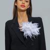 Big Brooch Flower Lapel Pins Multicolor Feather Badge Feather Corsage Brooches  Wedding Party