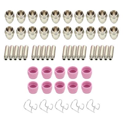 Plasma Cutting Torch Consumables Kit Electrode Contact Tip Ceramics Nozzle SG?55 AG?60 WSD?60P55pcs