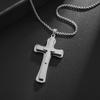 European and American Titanium Steel Mens Cross Necklace Pendant Three Dimensional Three Layer Necklace Decoration