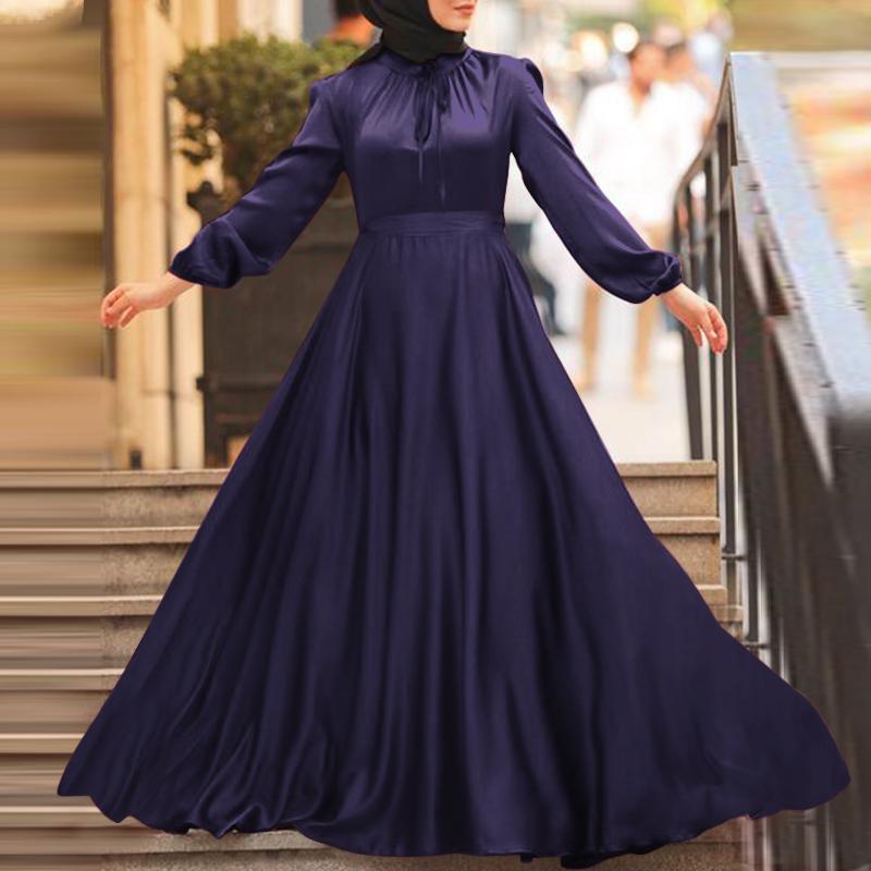 Long Sleeve Dress Muslim Fashion Casual 