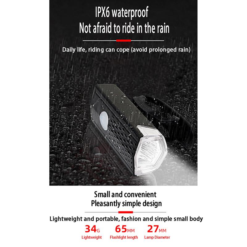 Bike Bicycle Light Usb Led Rechargeable Set Mountain Cycle Front Back Headlight Lamp Flashlight Cycling Safety Warning Light
