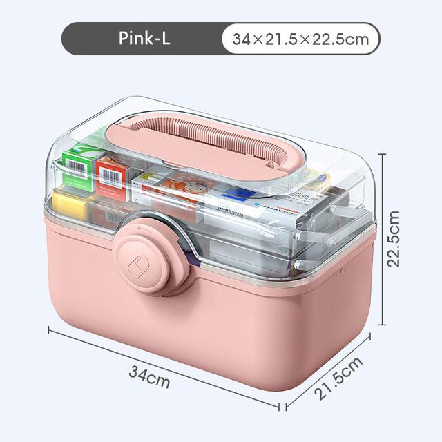3 Layers Large Capacity First Aid Kit Family Portable Organizer Box Medicine Split Multifunction-Layer Storage First Aid Kit Box