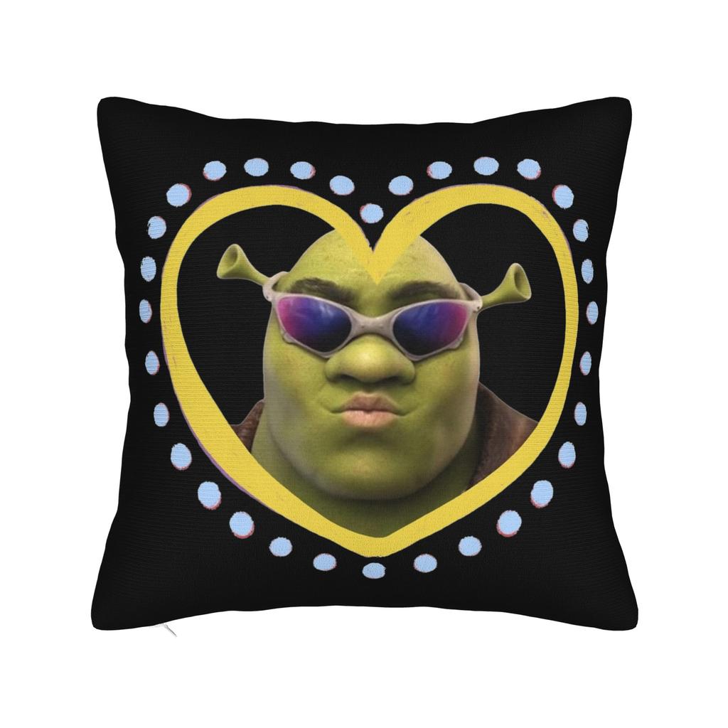 Federa Cuscino Stampata Meme Divertente di S-Shrek Copricuscino per Cuscino da Lancio Decorazioni per la Casa Y2K Con Cerniera Varie Misure