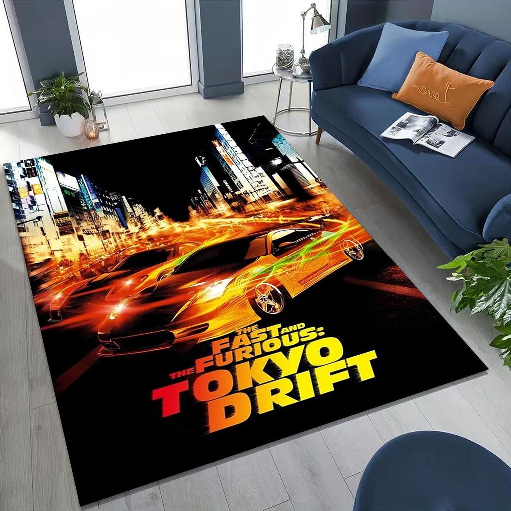 Alfombra Decorativa Rápida y Furiosa X Dominic Art para Dormitorio Sala de Estar Sofá Hogar Felpudo, Alfombrilla de Suelo Grande Antideslizante para Niños