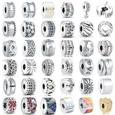 New S925 Silvering Angel Wings Heart Love Is Forever Charm Clip Beads Fit Original Bracelet DIY Fashion Woman Jewelry