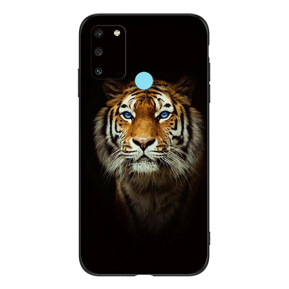 For HONOR 9A Case 6.3" Soft Silicon Phone Cover On Huawei Honor 9A 9 A MOA-LX9N Funda Black Tpu Case Lion Wolf Tiger Dragon