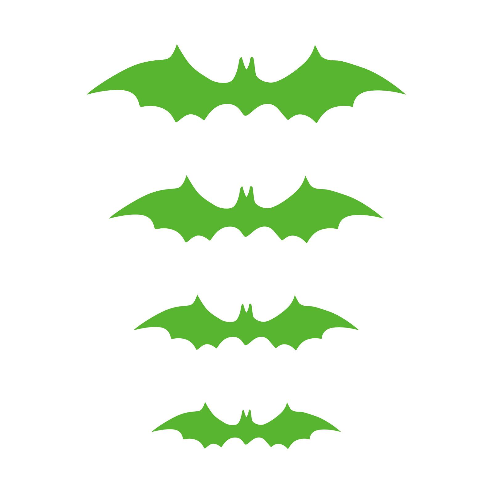 

Украшения на Хэллоуин, набор из 28 3D-наклеек на стену в виде летучих мышей на Хэллоуин One Size зелёный