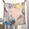 Summer New Women's Silk Twill Jacquard Scarf Silk Scarf Colored Vegetation Double-sided 61cm Twill Square Scarf