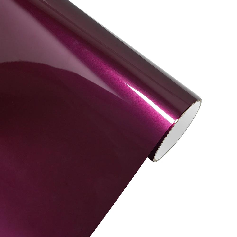 Car Sticker Ultra Gloss Ruby Purple Wrapping Film PET Decals Vehicle Body Self Adhesive Sticker Car Accessories Decoration