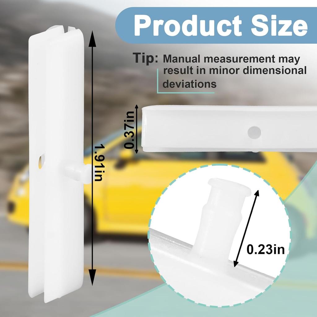 2Pcs 68399640AA Door Window Regulator Glass Run Channel Compatible with Fiat 2012-2018 500 500c, Stabilizer Clip Set Fits for Left or Right