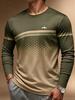 2026 Einfaches Herren-Streifen-Gradient-T-Shirt Herbst Outdoor Mode Langarm-Oberteile Übergroße Langarm-T-Shirts Herrenbekleidung