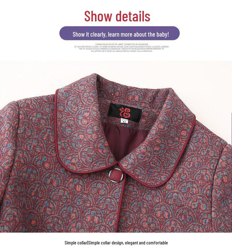 Grandma's 2026 Spring-Autumn Lapel Jacket: New Style Women's Casual Jacket for Middle-Aged & Elderly Moms & Mothers-in-Law