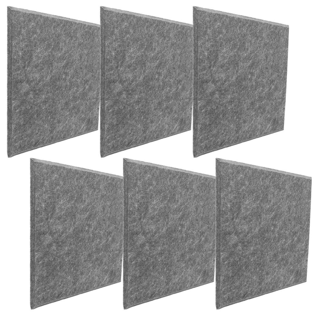 6Pcs SoundAbsorbing Board Acoustic Polyester Soundproof proof Silencer Panels(Gray )