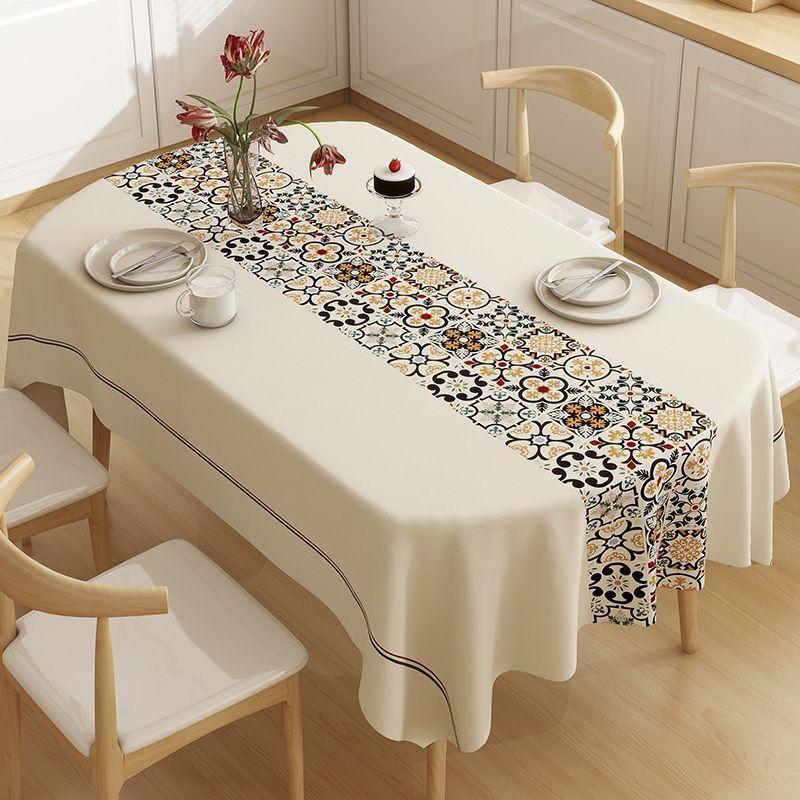 

New Chinese Style Thick Tablecloth Exquisite Floral Pattern Waterproof Rectangular Table Mat Oil Resistant Durable Cover rectangle 90x150cm