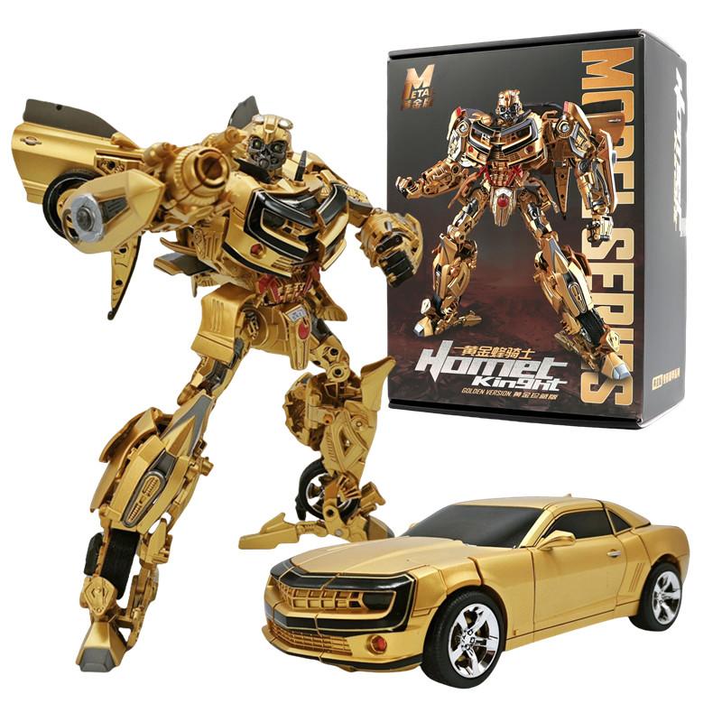 Non-Toxic 28Cm Transformation Robot Toys Gold Optimus Prime Bumblebee Action Figure Partial Alloy Commander Toys Truck Car Children'S Gift