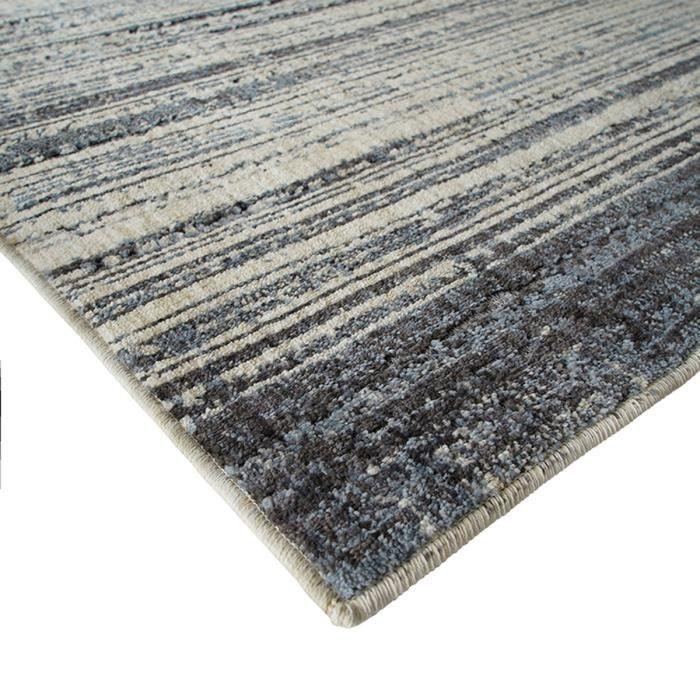 Recycled Living Room Rug Pattern Lines Grey Black 160X230