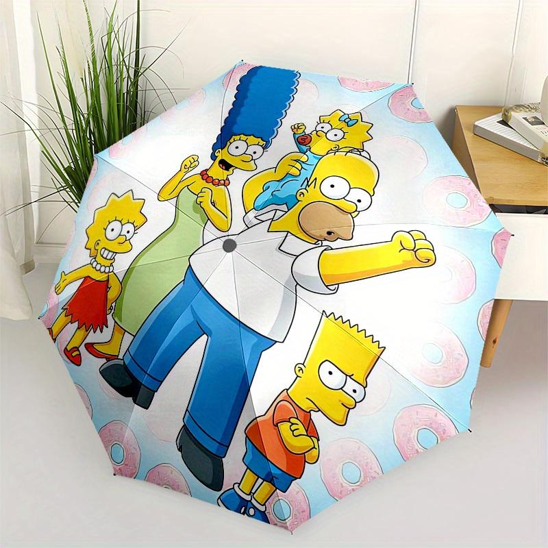 

1pc Simpsons Doughnut Background Umbrella with Plastic Handle,Suitable for All Seasons Home Travel Outdoor UmbrellaM1191