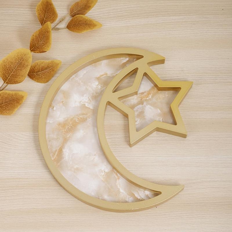 Elegant Eid Tray with Star and Moon Shape Eid Home Accessories Perfect for Eid Celebration and Home Decorations