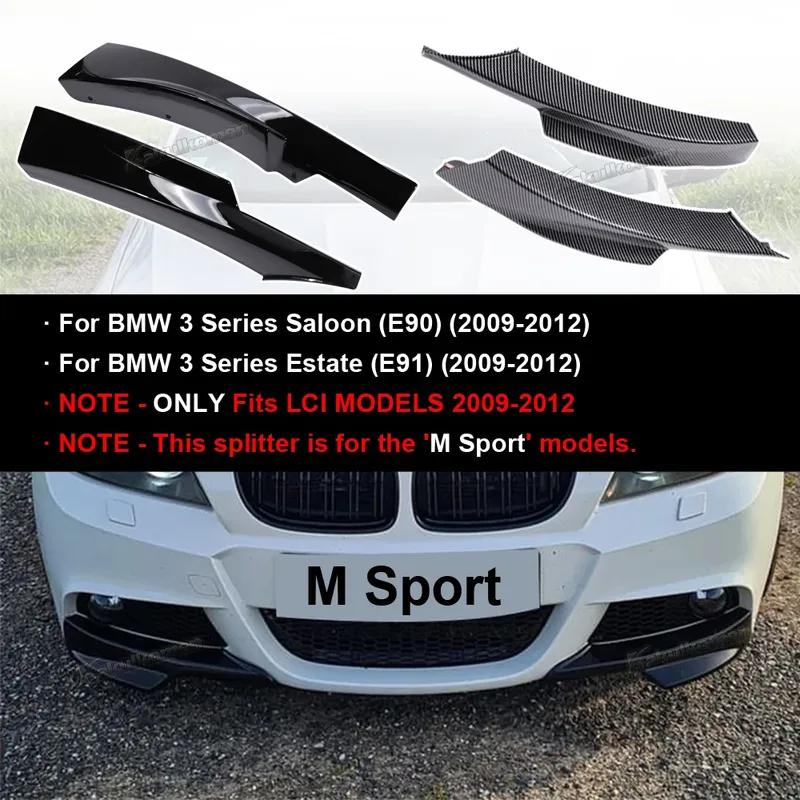 For BMW 3 Series E90 E91 LCI M Sport 2009-2012 Pair Front Bumper Splitters Lip Car Diffuser Splitter Spoiler Body Kit Cover