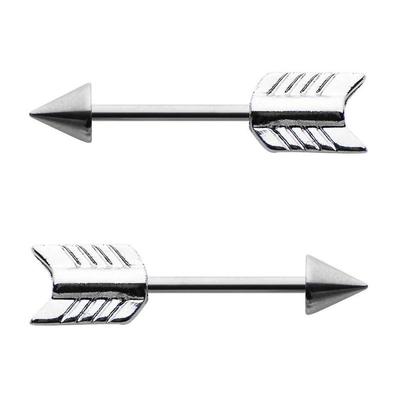 Brustpiercing-Stab Pfeildesign Chirurgenstahl 14g 1/2 12mm - im Paar verkauft