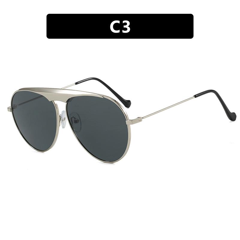 Classic Punk Pilot Sunglasses Women For Men Luxury Brand Designer Sun Glasses Popular Vintage Big Frame Metal Cool Shades Uv400
